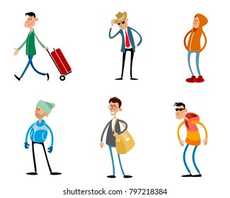 Vector illustration of fashionable characters on a white background 