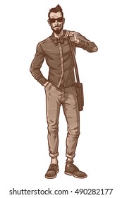 Vector illustration of a fashionable guy