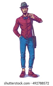 Vector illustration of a fashionable guy