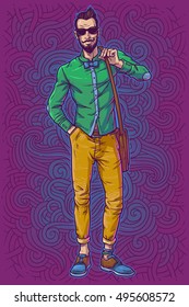 Vector illustration of a fashionable guy