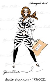 Vector illustration with a fashionable modern girl for your design or advertising.