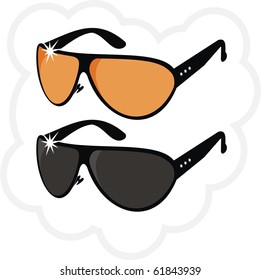Vector illustration - fashionable sports mirror's sunglasses