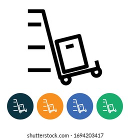 ilustración vectorial entrega rápida icono o logotipo con 4 variaciones fondo, color negro, estilo de diseño de línea