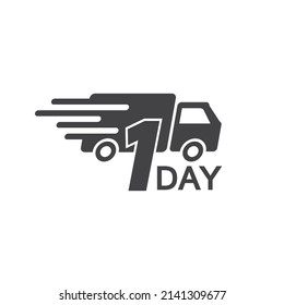 vector illustration of fast delivery service icon, fast delivery 1 day arrived.