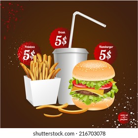 vector illustration of fast food 