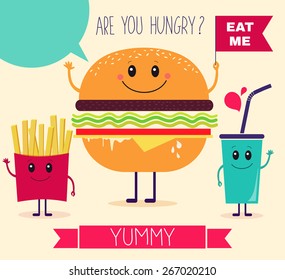 Vector illustration. Fast food