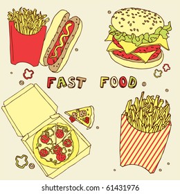 Vector illustration of fast food
