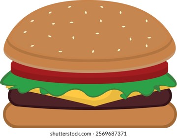 vector illustration fast food hamburger cartoon