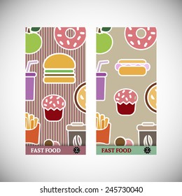 Vector illustration of fast food menu banner