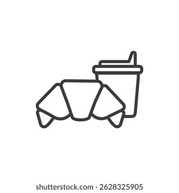 vector illustration with a fast food menu icon on a white background. One line illustration.