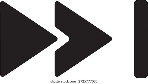 Vector illustration of fast forward and pause icons