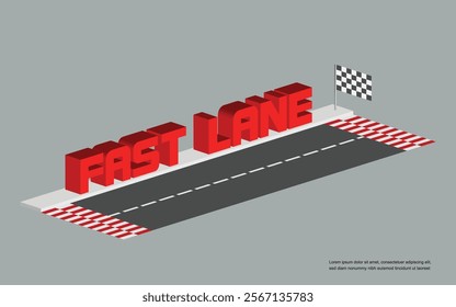 Vector illustration of Fast lane concept.