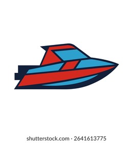 Vector illustration of a fast private motor cutter boat