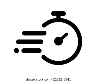 vector illustration of fast time simple outline icon on white background.