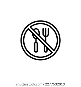 vector illustration of fasting icon with outline style. suitable for any purpose. isolated on transparent background