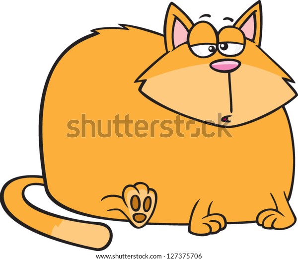 Vector Illustration Fat Cartoon Chubby Cat Stock Vector (Royalty Free ...