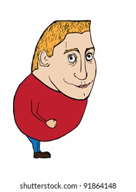 Vector illustration of a fat cartoon man