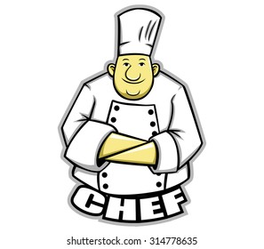 vector illustration of fat chef 