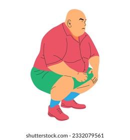 vector illustration of a fat person character, excess fat