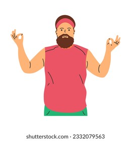 vector illustration of a fat person character, excess fat