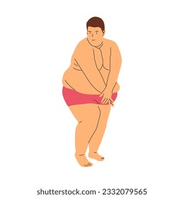 vector illustration of a fat person character, excess fat