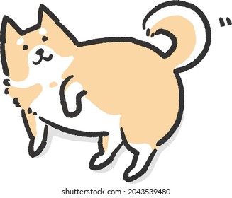 Vector illustration of a fat Shiba Inu.