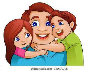 Kids Hug Dad High Res Stock Images Shutterstock