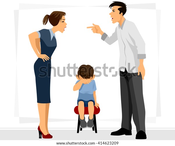 Vector Illustration Father Mother Swears Stock Vector (Royalty Free ...