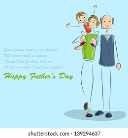 vector illustration of father and son in Father's Day background