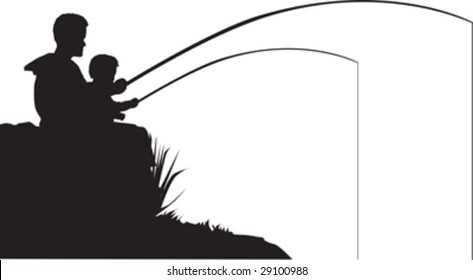 Download Father Son Fishing Silhouette Images, Stock Photos ...