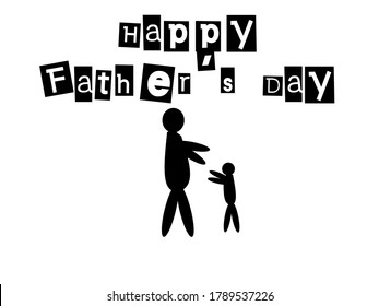 Vector illustration. Father and son symbol. With the words Happy Father's Day.