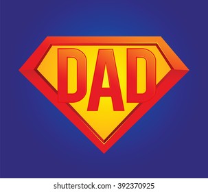 Vector Illustration Father Superhero Symbol Icon Stock Vector (Royalty ...