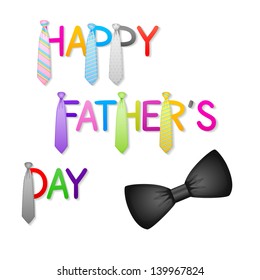 vector illustration of Father's Day Background with colorful tie