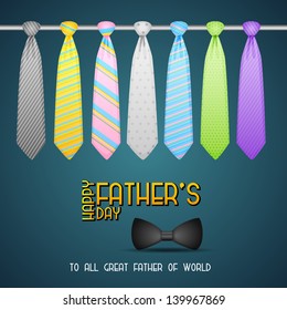 vector illustration of Father's Day Background with colorful tie