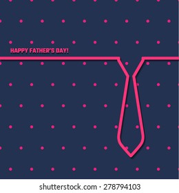 Vector Illustration of Father's day card for Design, Website, Background, Banner. Element necktie Outline. Silhouette Holiday Tie Template