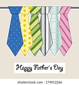 vector illustration of Father's Day.  colorful tie