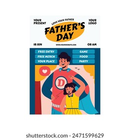 Vector Illustration of Father's Day Flyer Poster
