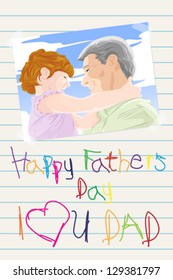 A vector illustration of fathers day greeting card