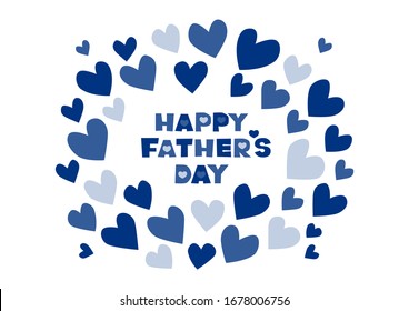 Vector illustration of Father's Day. Heart design and logotype. Greeting card.