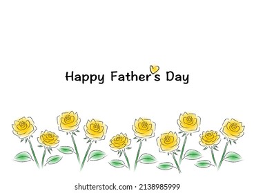 Vector illustration of Father's Day. Rose floral design. Greeting card.