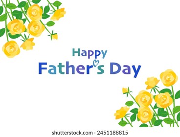 Vector illustration for Father's Day. Yellow rose bouquet design. For greeting cards, banners and wallpapers. White background.