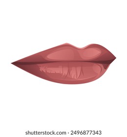 Vector illustration of a father's lips looking sad. Gradient vector illustration