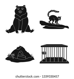Vector illustration of fauna and entertainment logo. Collection of fauna and park vector icon for stock.