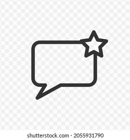 Vector illustration of favorite message icon in dark color and transparent background(png).