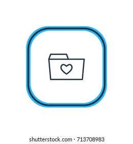 Vector Illustration Of Favorite Outline. Beautiful Folder Element Also Can Be Used As Liked  Element.