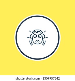 Vector illustration of fear icon line. Beautiful emoji element also can be used as frightened icon element.