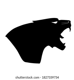 Vector illustration of fearless roaring tiger head.
