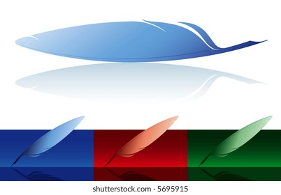 vector illustration of a feather with colored patterns