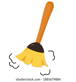 Vector illustration of a feather duster cleaning the dust