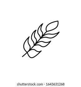 Vector illustration, feather icon. Line design template
